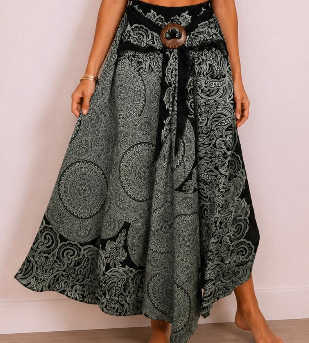 Bohemian Paisley Maxi Skirt